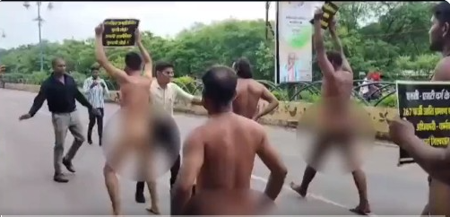 Shocking In Chhattisgarh Sc St Youth Stage Nude Protest Demanding