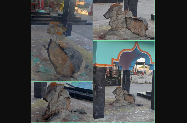 Nandi idol vandalised in ancient Lord Shiva temple in Andhra Pradesh