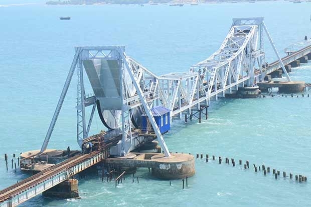 Rail traffic halted on Pamban bridge in Tamil Nadu due to inclement ...