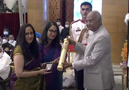 WATCH: Daughters of CDS Gen Bipin Rawat receive his Padma Vibhushan award