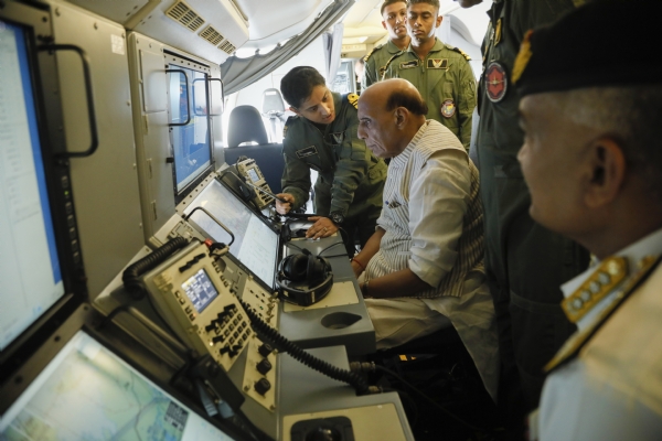 Rajnath Singh takes sortie on P-8I aircraft