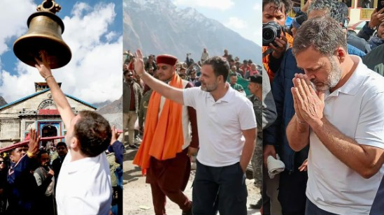 Congress leader and Gandhi scion Rahul Gandhi visit Kedarnath temple