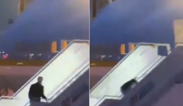 US President Joe Biden Stumbles, Falls While Boarding Air Force One ...