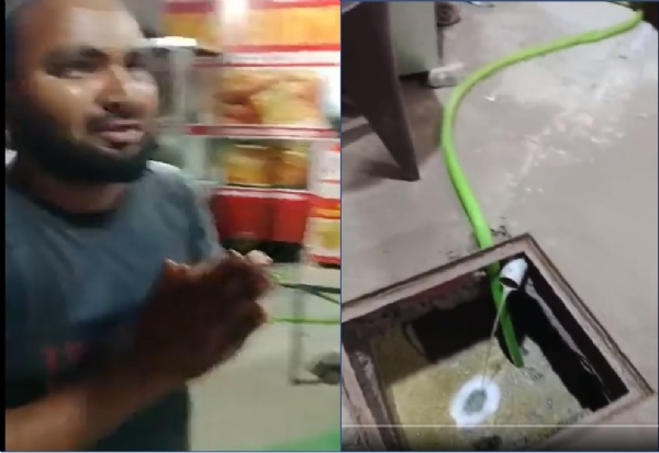 Muslim shop owner biryani gutter water